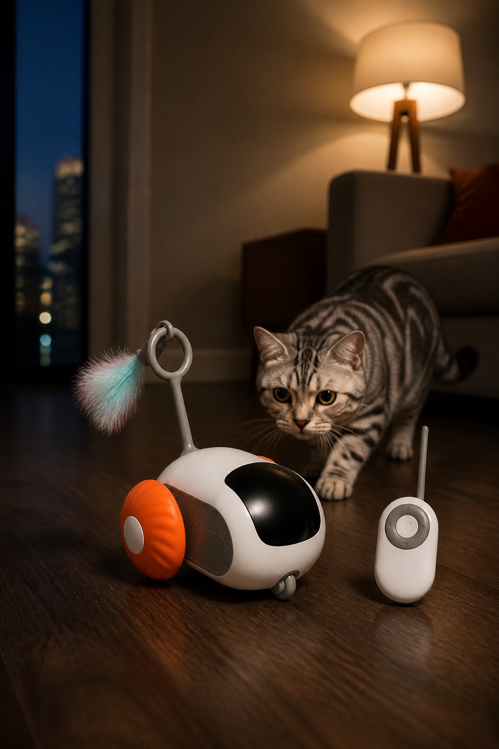 A cat beginning the hunt with PREYMODE